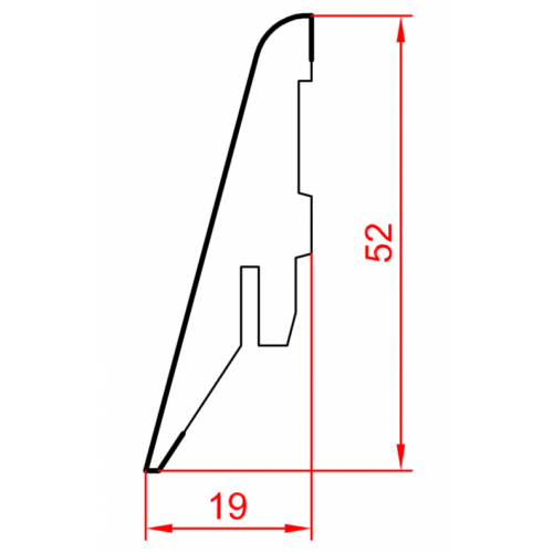 Плінтус ламінований білий МДФ 1255