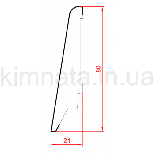 Плінтус ламінований білий МДФ 1682