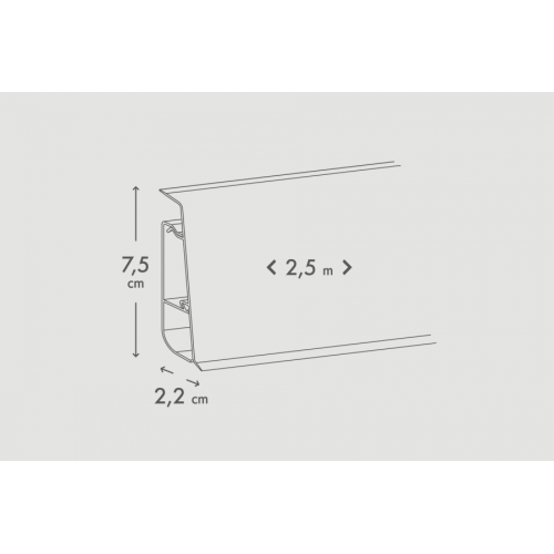 Плінтус пластиковий Cezar Hi Line Prestige ПВХ Дуб сірий світлий