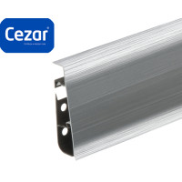 Плінтус пластиковий Cezar Hi Line Prestige ПВХ Aluminium Матовий