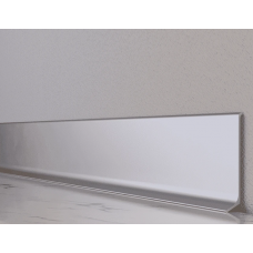 Плінтус алюмінієвий анодований накладний плоский 60 мм ALU-N6012