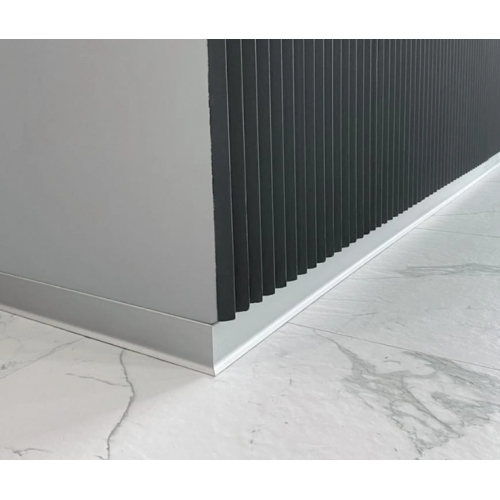 Плінтус алюмінієвий анодований накладний плоский 60 мм ALU-N6012