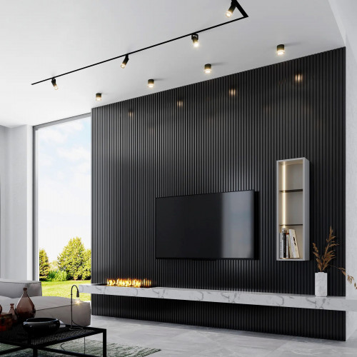 Декоративна стінова панель Super Profil (рейкова) Чорний