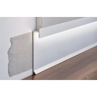 Плінтус алюмінієвий прихованого монтажу для LED підсвічування 80 мм (P-2-80А)