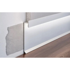 Плінтус алюмінієвий прихованого монтажу для LED підсвічування 80 мм (P-2-80А)