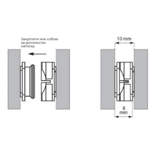 Стяжка "Швидкий монтаж" для стінових панелей, d-25 мм