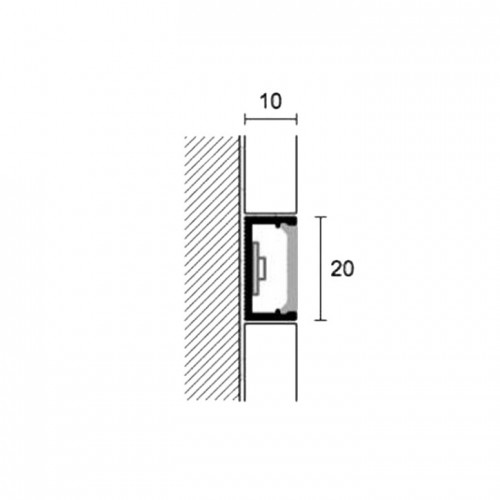 Алюмінієвий профіль Prolight Prolist LLA/20 Profilpas з LED підсвічуванням