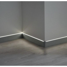 Плінтус алюмінієвий Profilpas Prolight Metal Line з LED підсвічуванням П-подібний