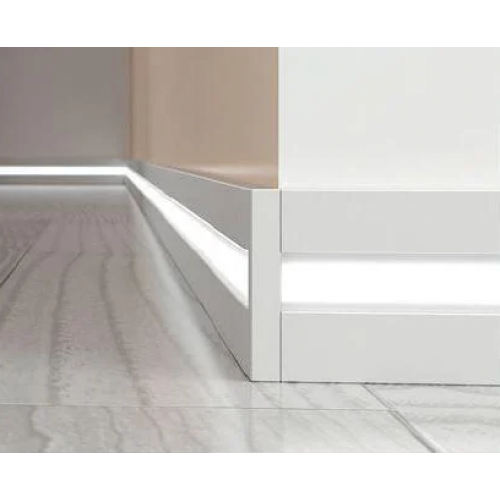 Алюмінієвий плінтус прямий з LED підсвічуванням Profilpas Prolight Metal Line 89/6L