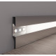 Алюмінієвий плінтус прямий з LED підсвічуванням Profilpas Prolight Metal Line 89/6L