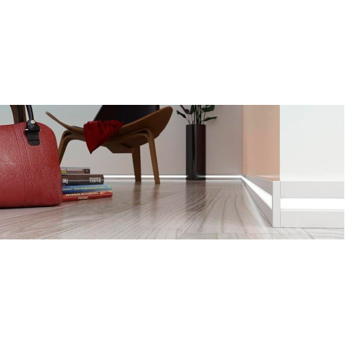 Алюмінієвий плінтус прямий з LED підсвічуванням Profilpas Prolight Metal Line 89/6L