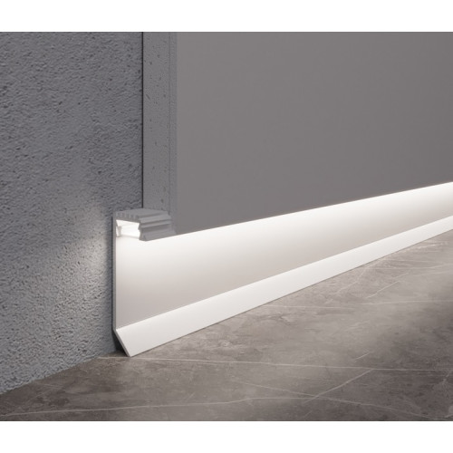 Плінтус прихованого монтажу з LED підсвічуванням, алюмінієвий RAL