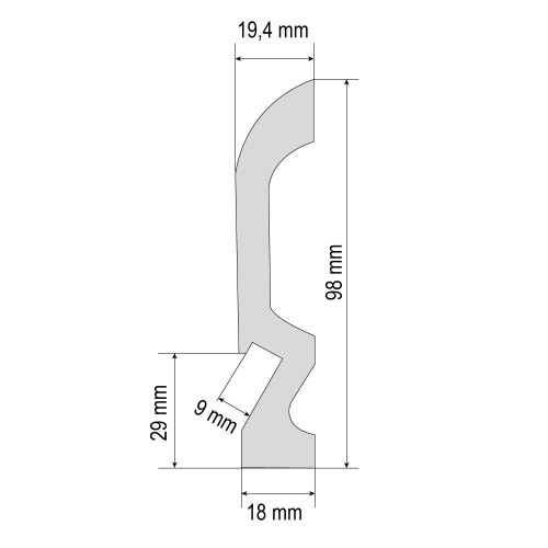Плінтус Cezar ELEGANCE LPC-19LE LED Білий матовий