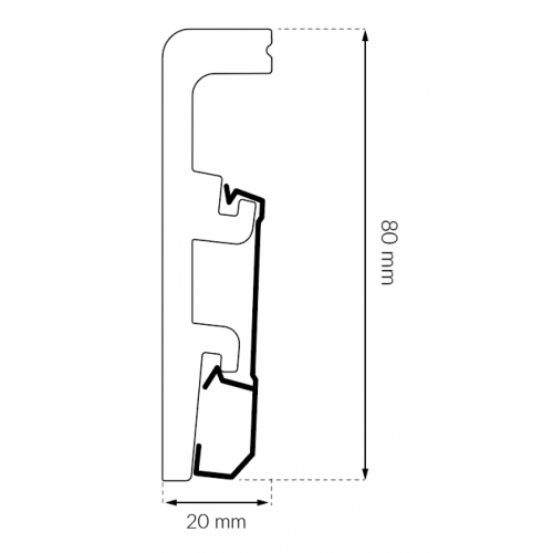 Плінтус Arbiton INTEGRA 80 Горіх Темний 17