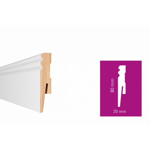 Плінтус Arbiton МДФ PAINT-IT Білий (під фарбування) MP0802