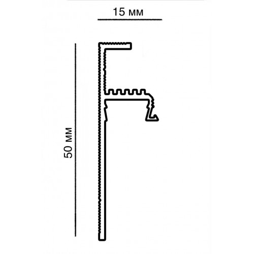Алюмінієвий плінтус прихованого монтажу з LED підсвічуванням Анодований 50 мм ALU-SL50