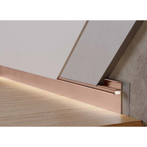 Алюмінієвий плінтус прихованого монтажу з LED підсвічуванням Анодований 50 мм ALU-SL50