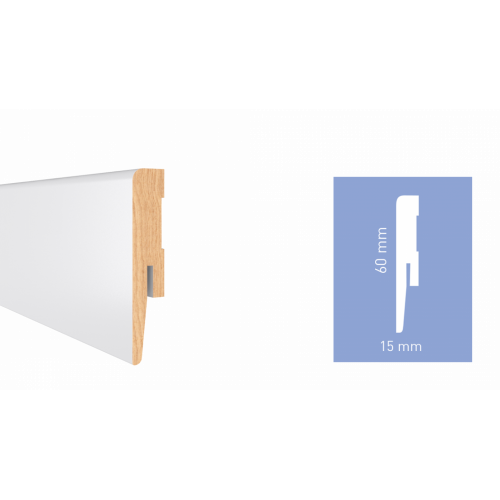 Плінтус МДФ ламінований Arbiton DIAMOND Білий GP0601