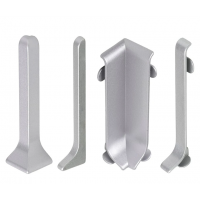 Фурнітура для алюмінієвого плінтуса (кути, заглушки, з'єднання) 100 мм ALU-N10012-FA