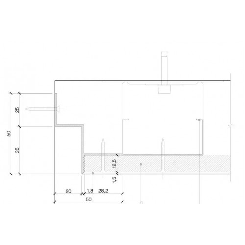 Профіль тіньового шва 20x35 мм Білий