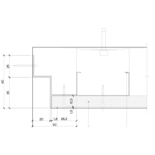 Профіль тіньового шва 20x35 мм Чорний