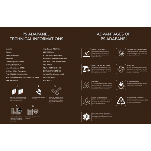 Декоративна стінова панель дюрополімер Adapanels APS406