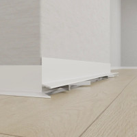 Микроплинтус алюминиевый профильный 17мм ( под пружинку ) Белый