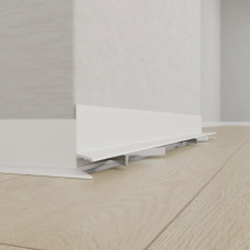 Мікроплінтус алюмінієвий профільний 17мм (під пружинку) Білий