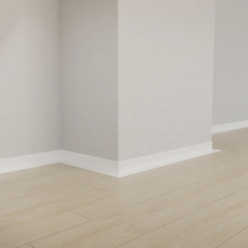 Мікроплінтус алюмінієвий профільний 17мм (під пружинку) Білий