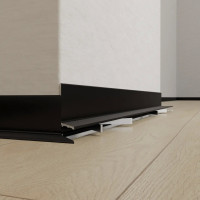 Микроплинтус алюминиевый профильный 17мм ( под пружинку ) Чёрный