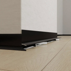 Мікроплінтус алюмінієвий профільний 17мм (під пружинку) Чорний