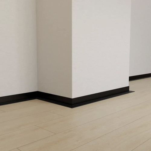 Мікроплінтус алюмінієвий профільний 17мм (під пружинку) Чорний