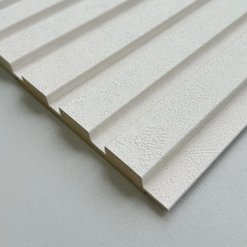 Декоративна стінова панель Super Profil (рейкова) Цемент Білий