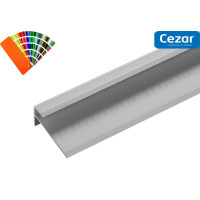 Профиль алюминиевый Cezar CL5LVT серебро LVT-SPC 5мм для лестниц