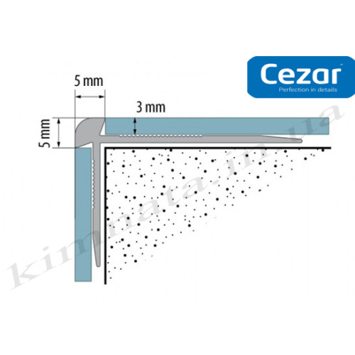 Профіль алюмінієвий Cezar LVT-SPC Z3 срібло Cezar для сходів