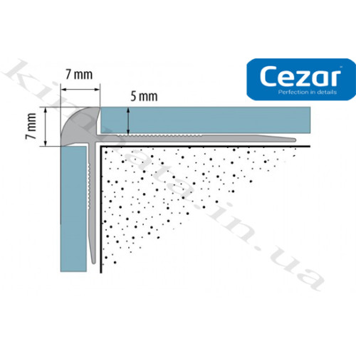 Профіль алюмінієвий Cezar LVT-SPC Z5 срібло Cezar для сходів