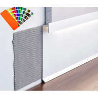 Плинтус алюминиевый скрытого монтажа для LED подсветки 100 mm (Р-2-100) RAL