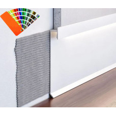 Плінтус алюмінієвий прихованого монтажу для LED підсвічування 100 мм (Р-2-100) RAL