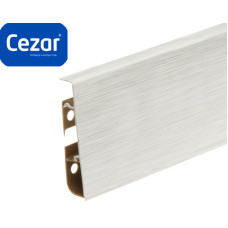 Плінтус пластиковий Cezar Hi Line Prestige ПВХ Алюміній білий Матовий