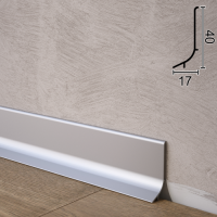 Плінтус алюмінієвий накладний плоский 40 мм Анод (17мм)