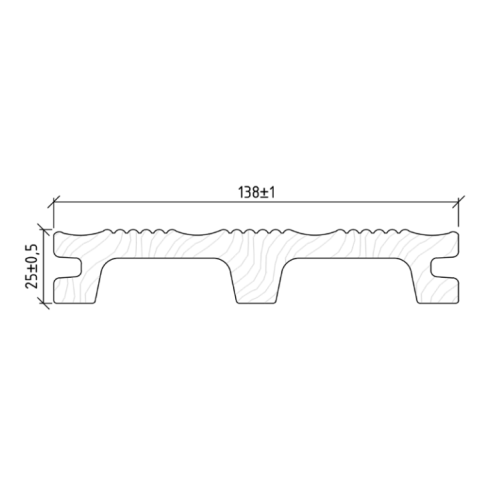 Терасна дошка EASYDECK (ДПК) TREND-25 UMBRA