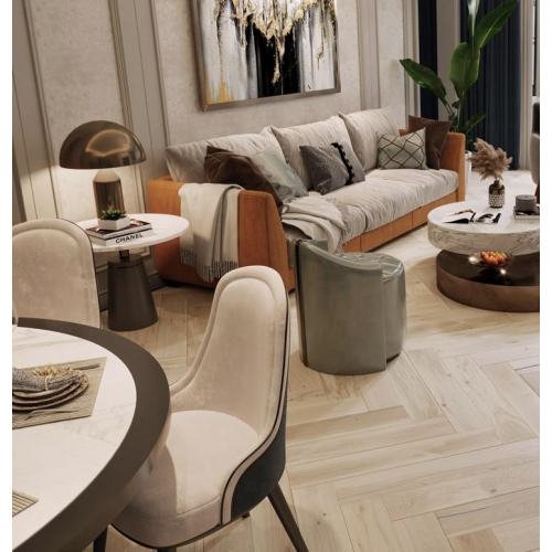 Паркетна дошка Barlinek Дуб Bianco Ялинка (Herringbone) 180