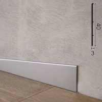 Плинтус алюминиевый накладной ультра-тонкий 40 мм S102