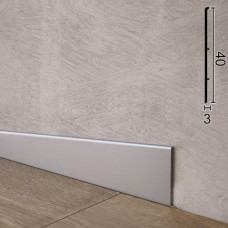 Плінтус алюмінієвий накладний ультра-тонкий 40 мм S102