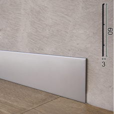 Плінтус алюмінієвий накладний ультра-тонкий 60 мм S102