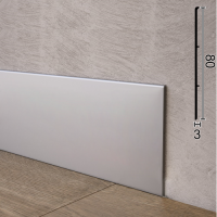 Плінтус алюмінієвий накладний ультра-тонкий 80 мм S102