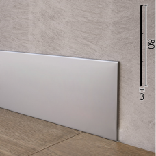 Плінтус алюмінієвий накладний ультра-тонкий 80 мм S102