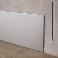 Плинтус алюминиевый накладной ультра-тонкий 100 мм S102