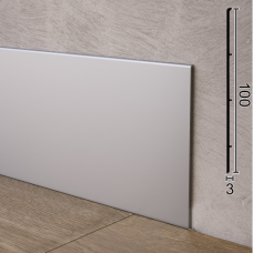 Плінтус алюмінієвий накладний ультра-тонкий 100 мм S102