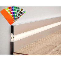 Алюмінієвий плінтус прямий з LED підсвічуванням LED60 (+розсіювач) RAL